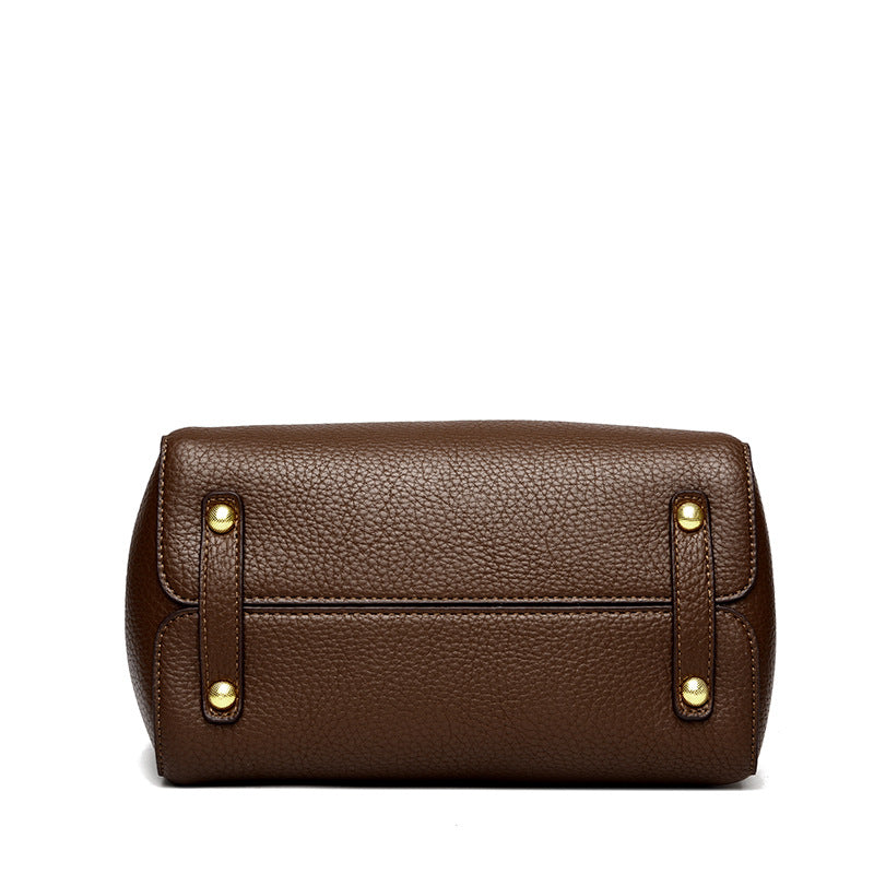 Retro PU Leather Large Capacity Commuter Handbag for Women