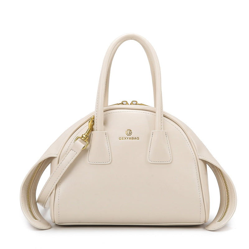 Elegant Semi-Circle Textured Small Handbag