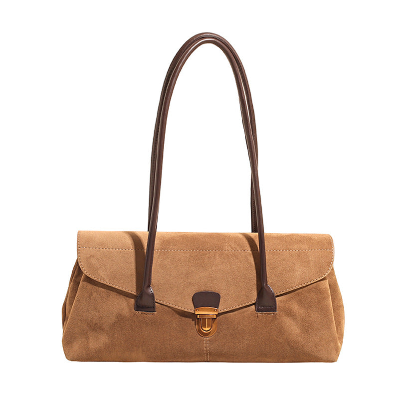 Vintage Suede Boston Shoulder Bag