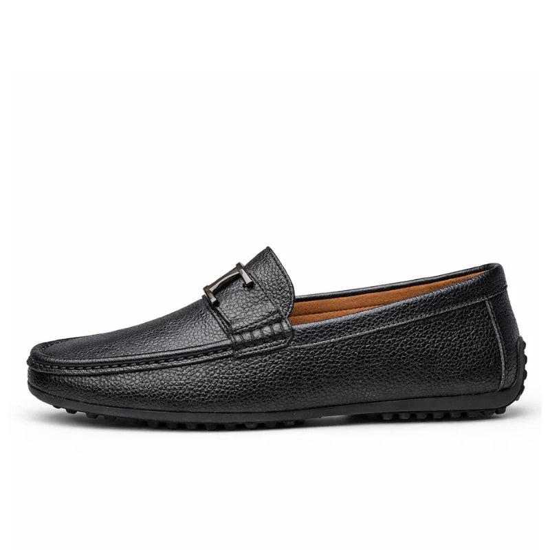 Men's Textured Pebbled Grain Leather Loafers