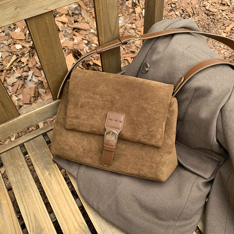 Casual Suede Crossbody Bag