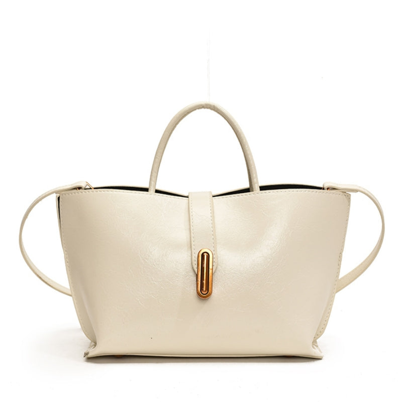 Women's Sleek Glossy Vegan Leather Handbag