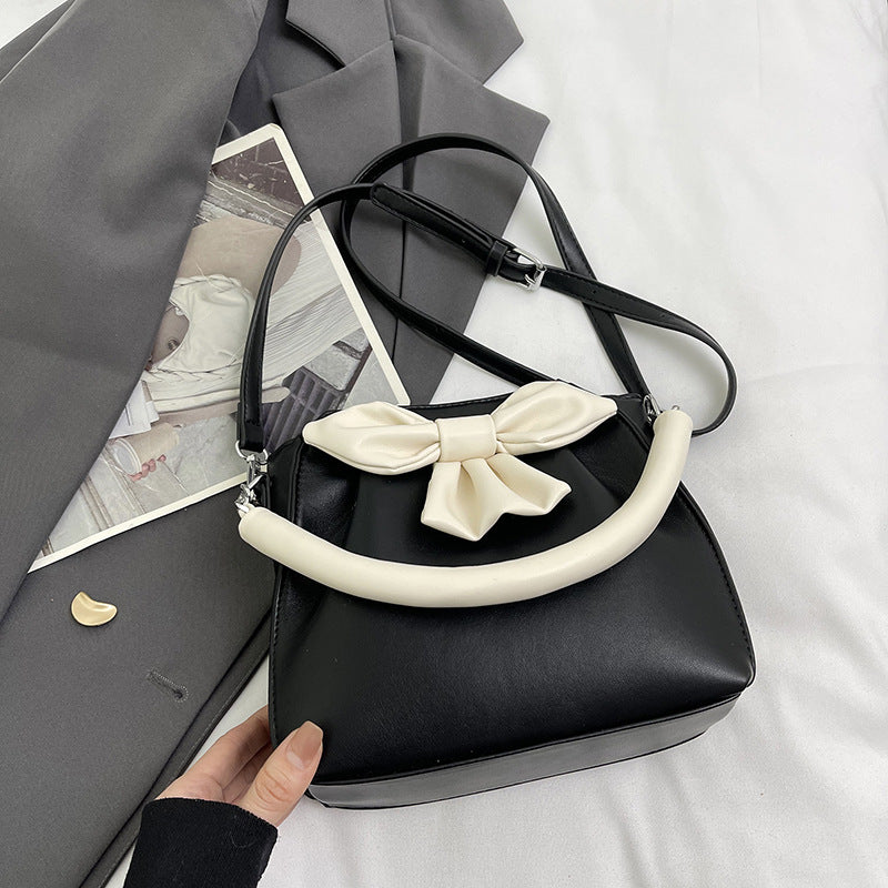 High Style Pleated Black Crossbody Bag