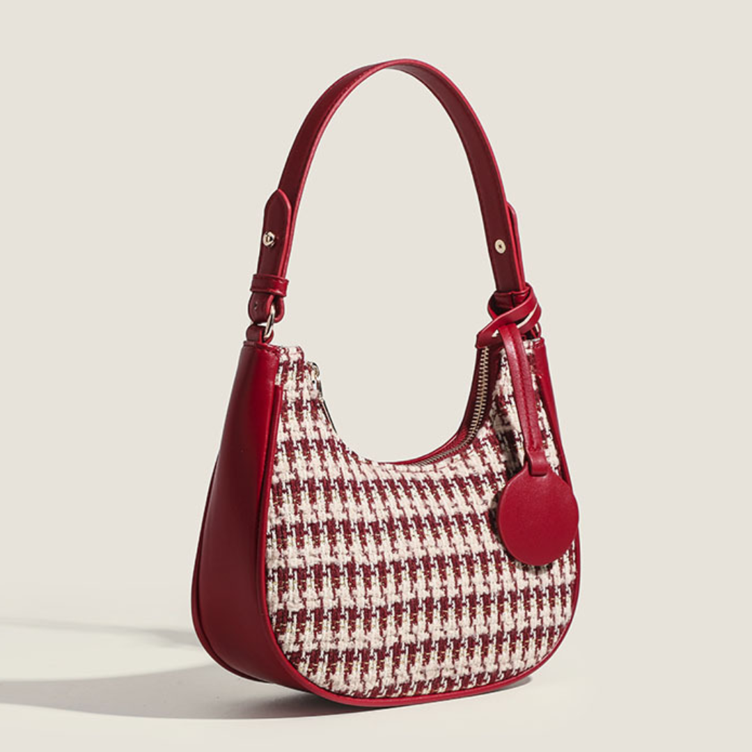 Stylish Houndstooth Women's Saddle Bag