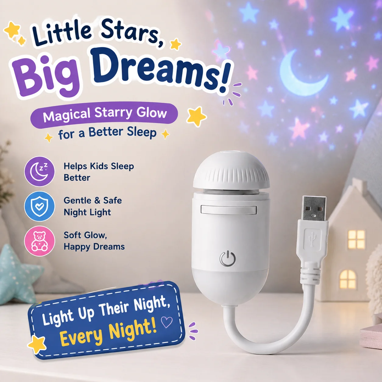 Galaxy Glow Star Projector Night Light