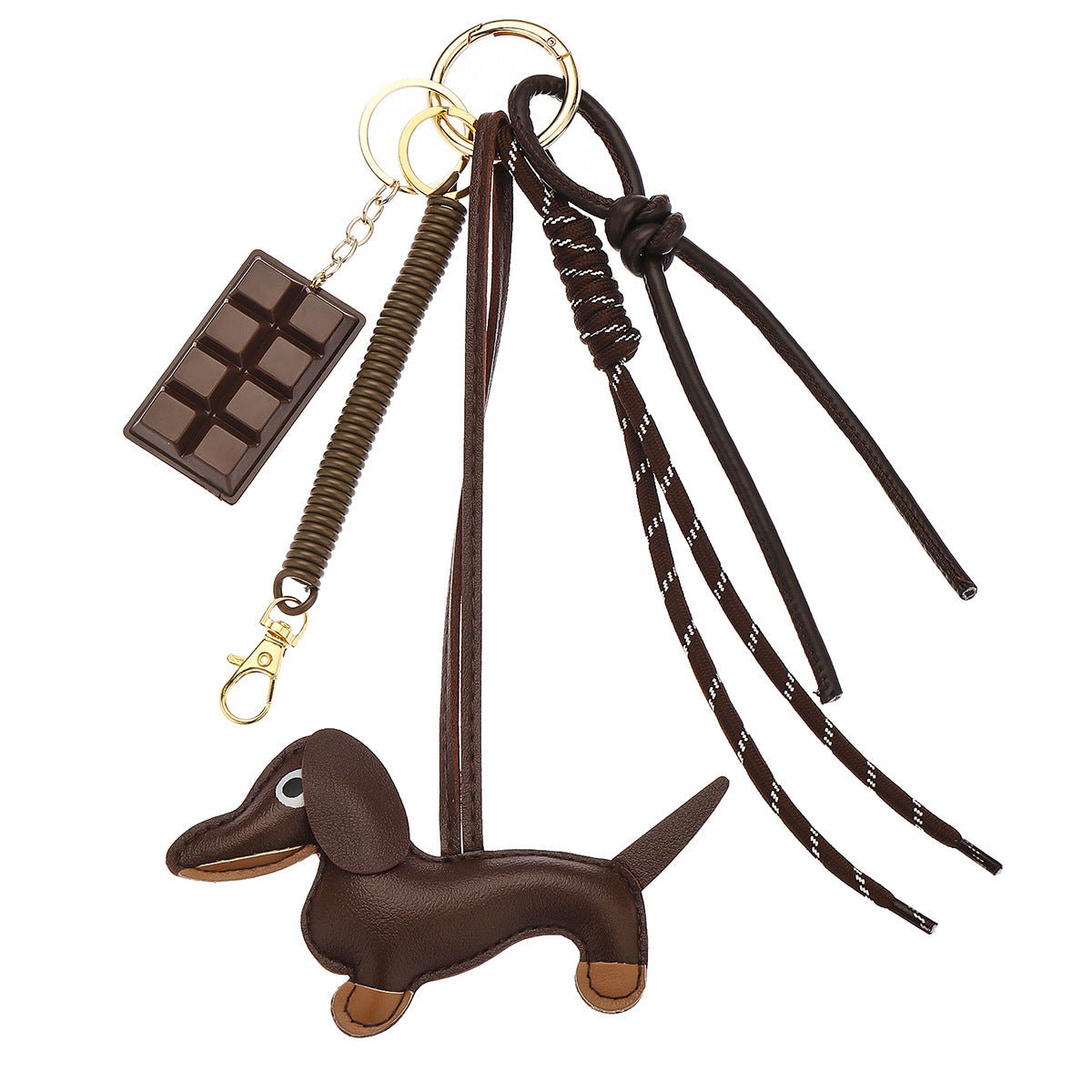 Leather Dachshund Puppy Bag Charm