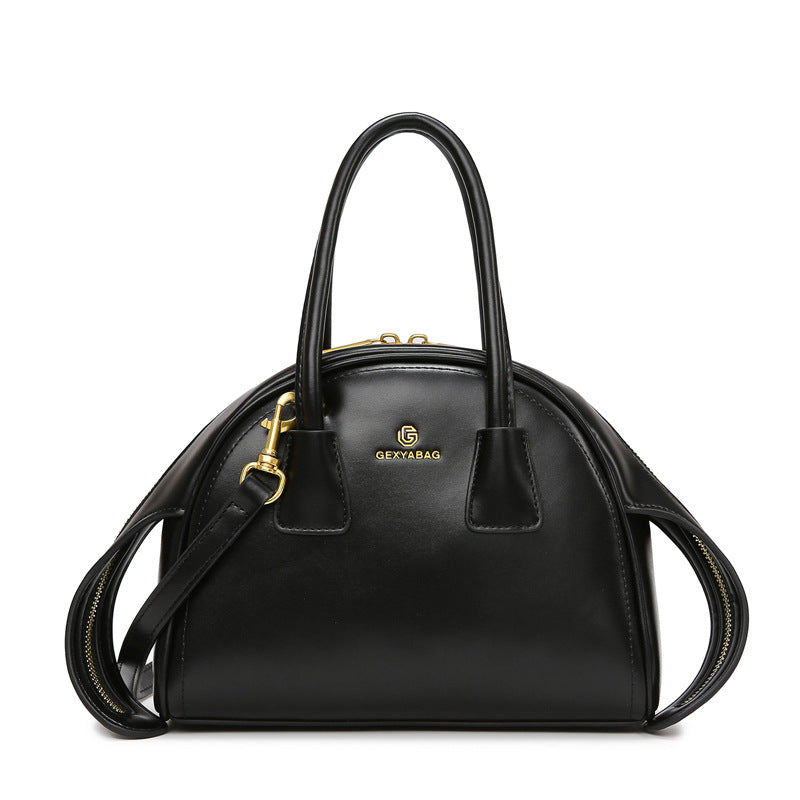 Elegant Semi-Circle Textured Small Handbag