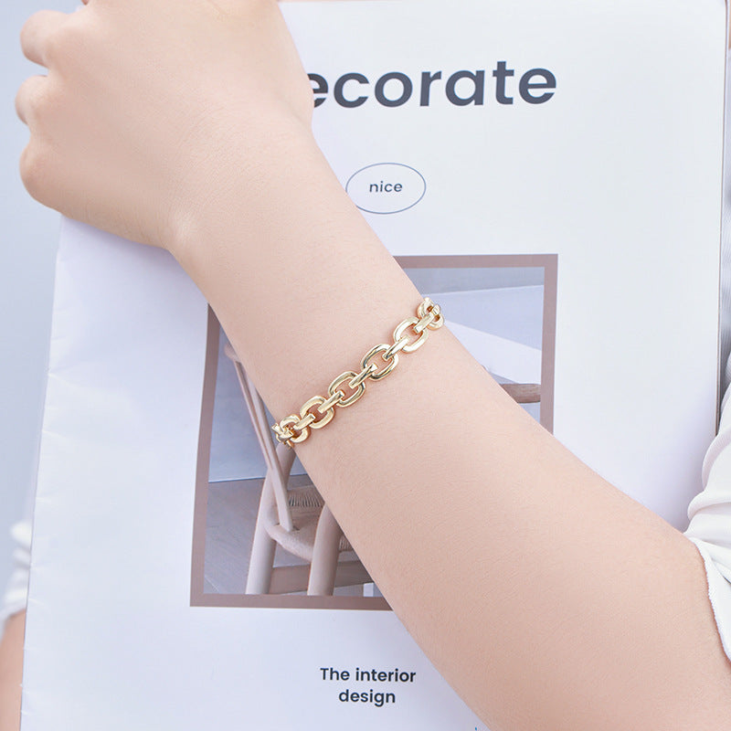 Minimalist Gold-Plated Chain Bracelet