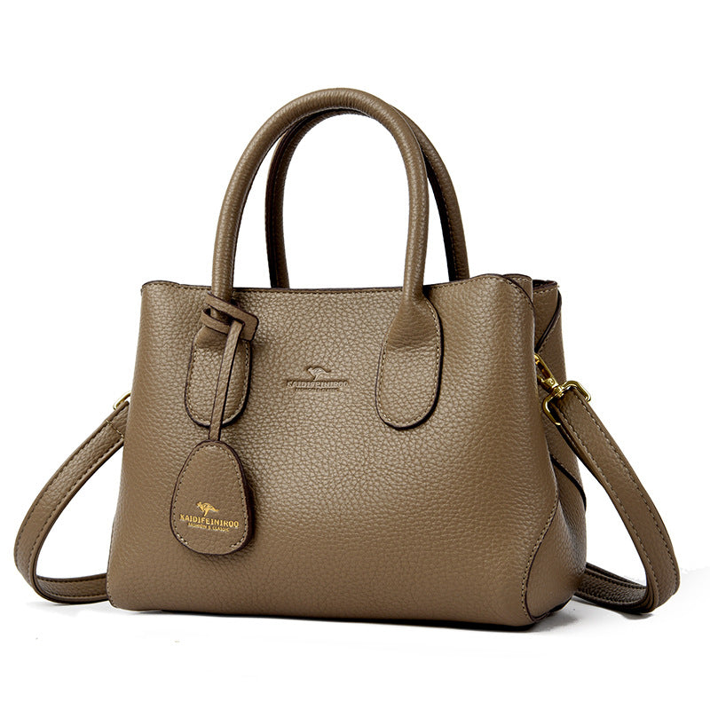 Retro PU Leather Large Capacity Commuter Handbag for Women