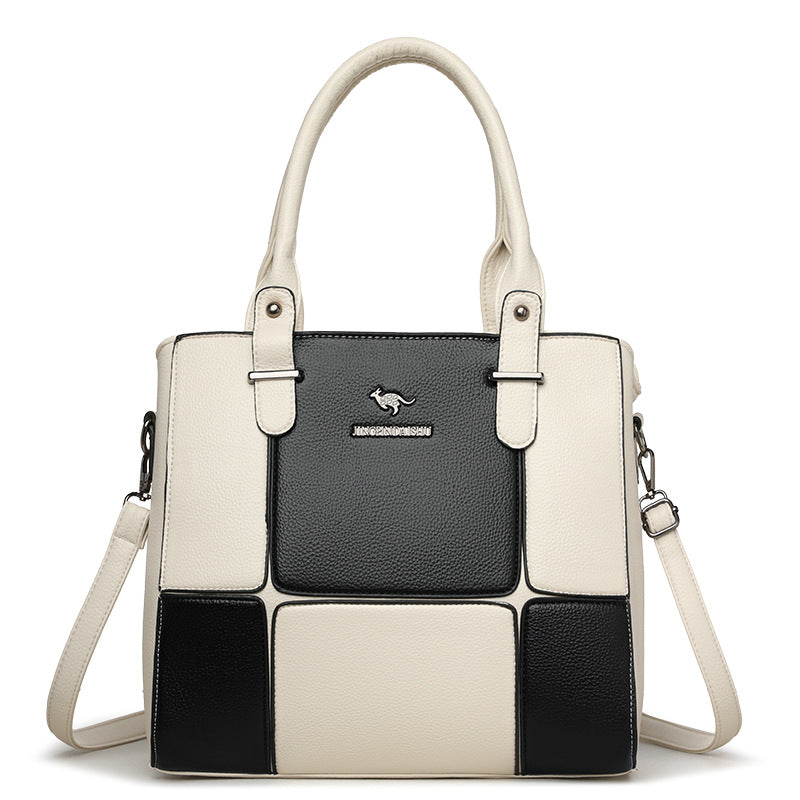 Monochrome Heritage Leather Handbag