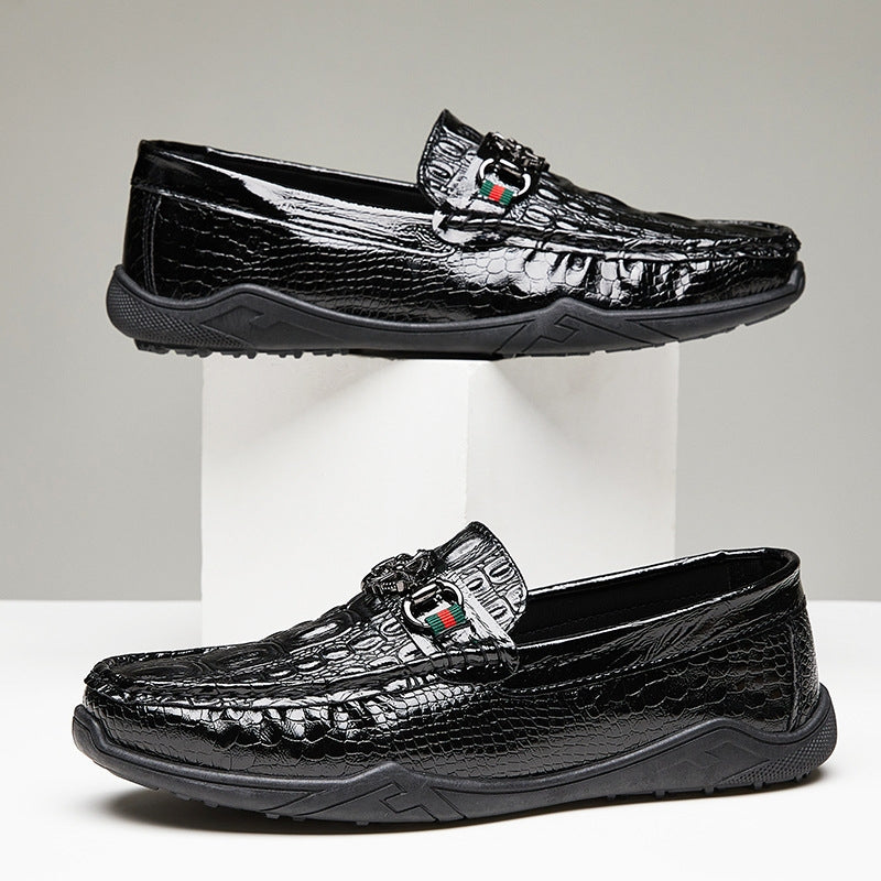 Men's Embossed Croc Skin Pattern Loafers