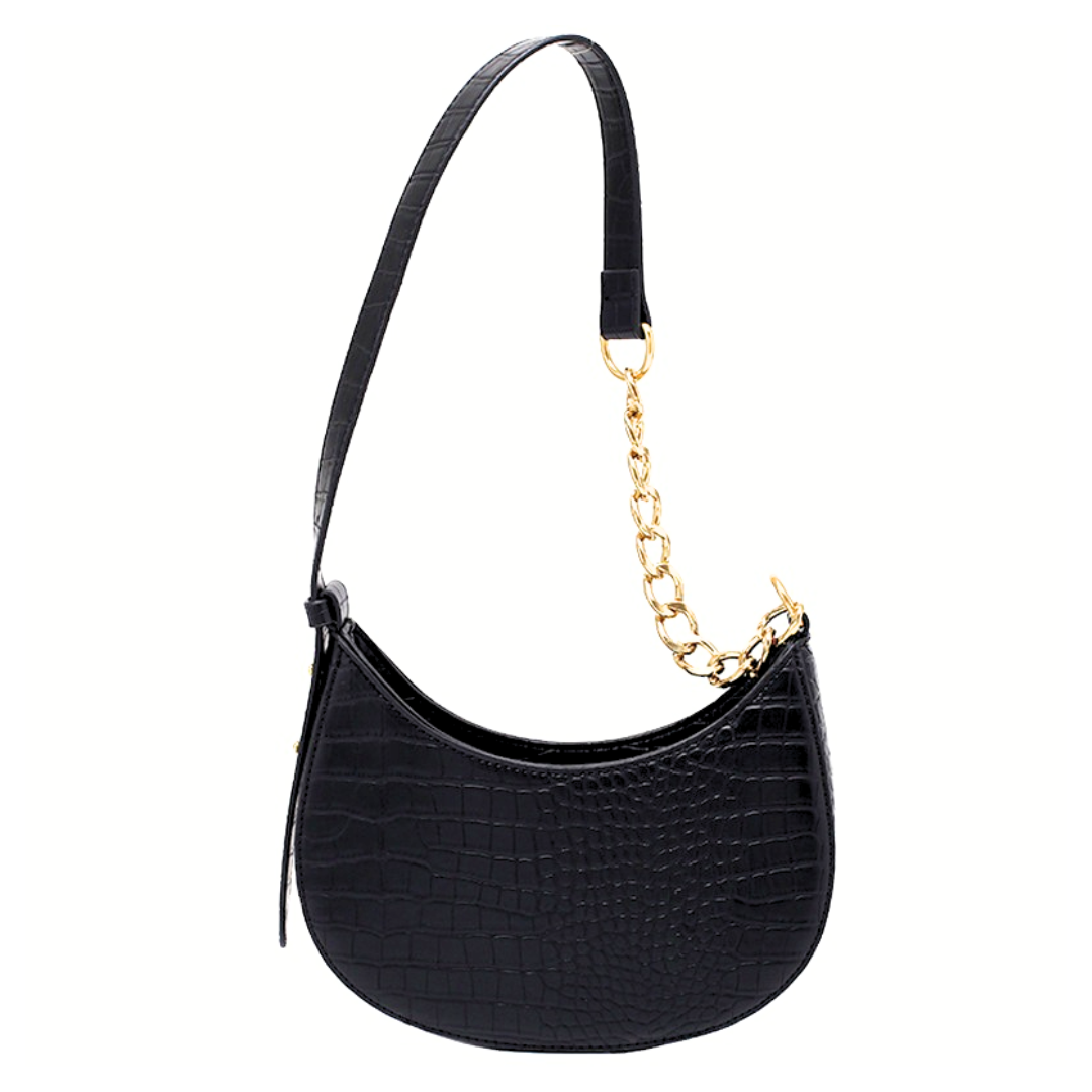 Croc Crescent Shoulder Bag