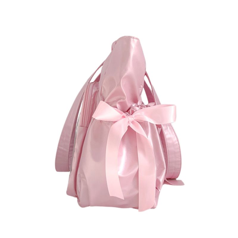 Ballet Style Ribbon Bow Large Reversible Shoulder Bag for Women