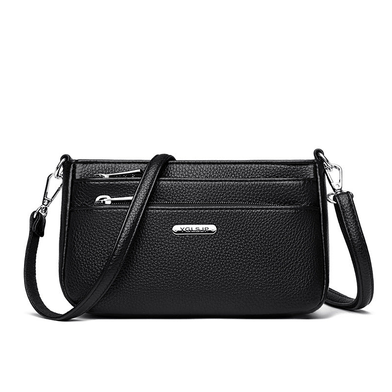 Urban Zip Pocket Leather Crossbody Bag