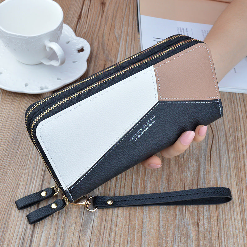 Fashionable Stitched Contrast Color Ladies'  Wallet