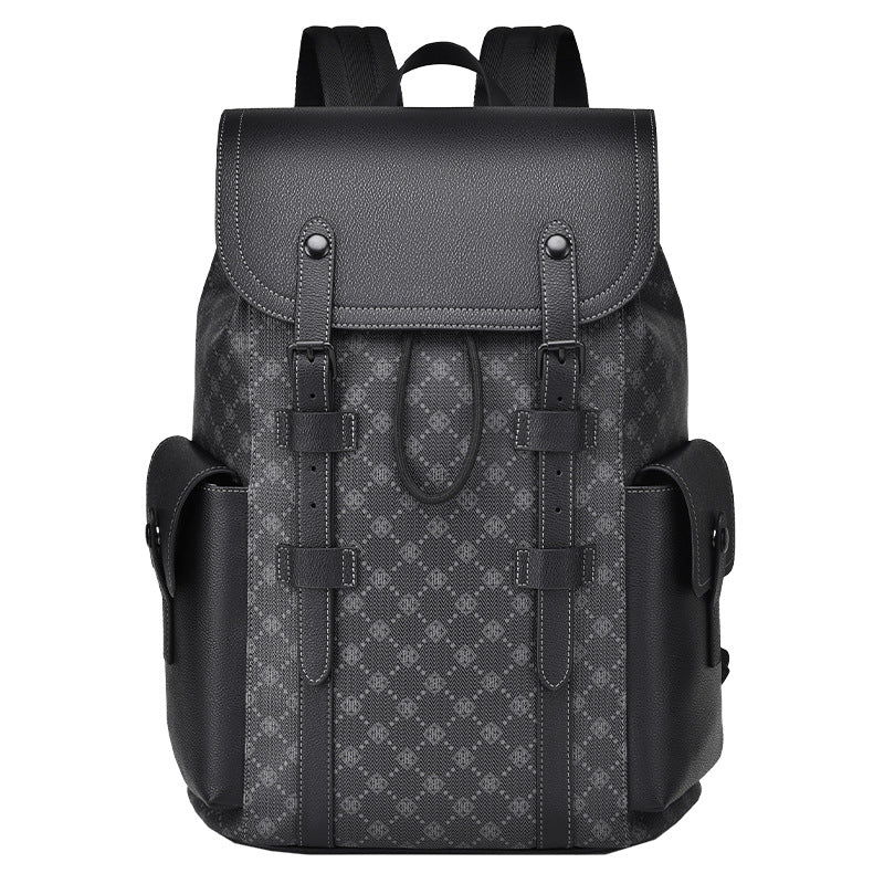 Textured Polyester Men's Business Travel Student Backpack