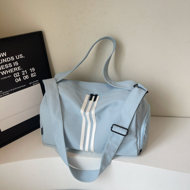 Unisex Striped Travel Gym Duffel Bag