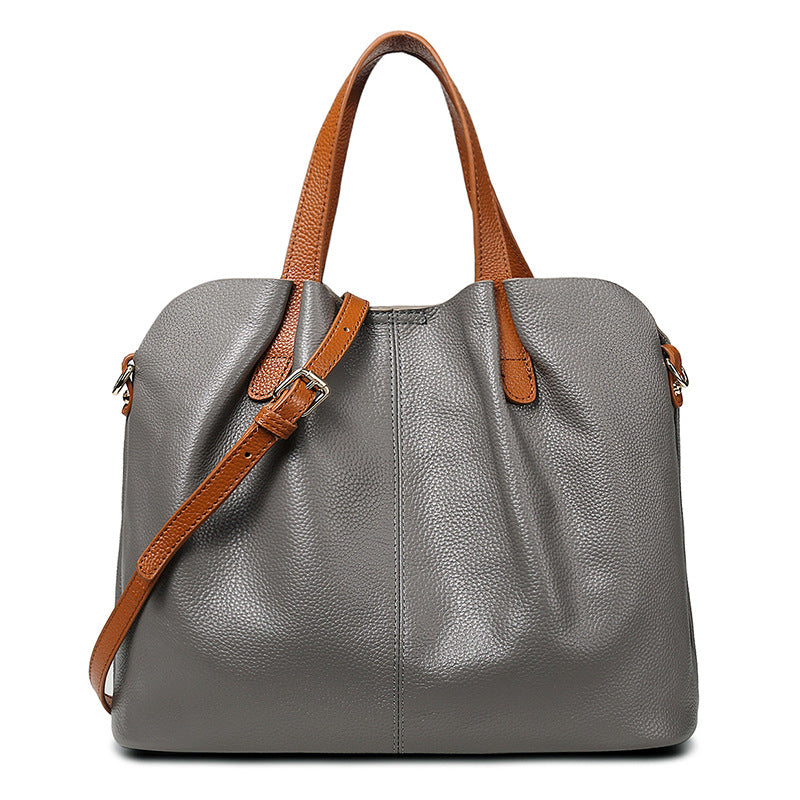 Luxury Cowhide Leather Large Capacity Handbag For Women