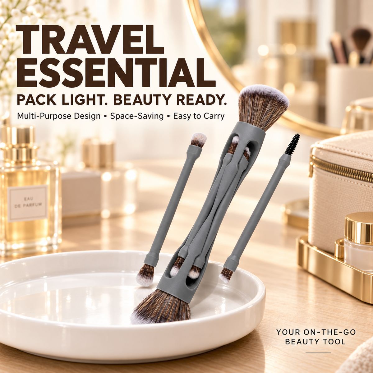 4-in-1 Multi-Function Makeup Brush Set