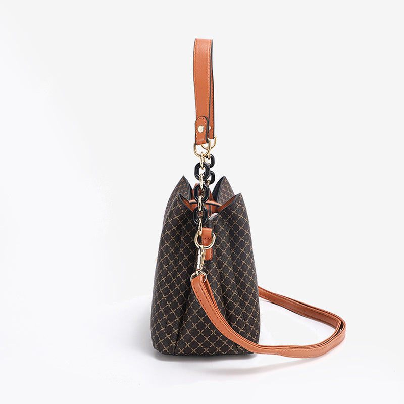 Large Capacity Triple Layer PU Leather Shoulder Messenger Bag