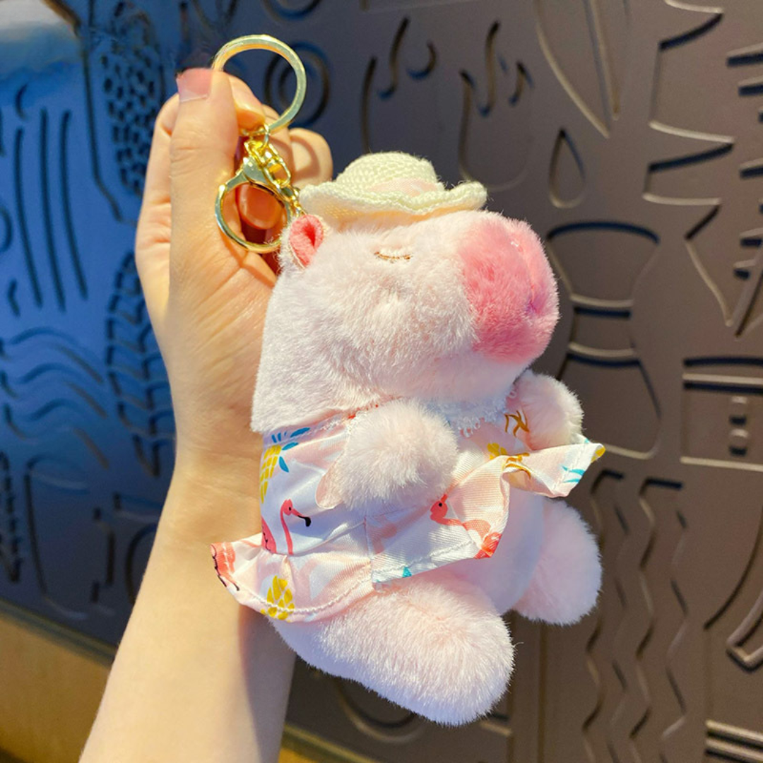 Relaxed Capy Plush Keychain