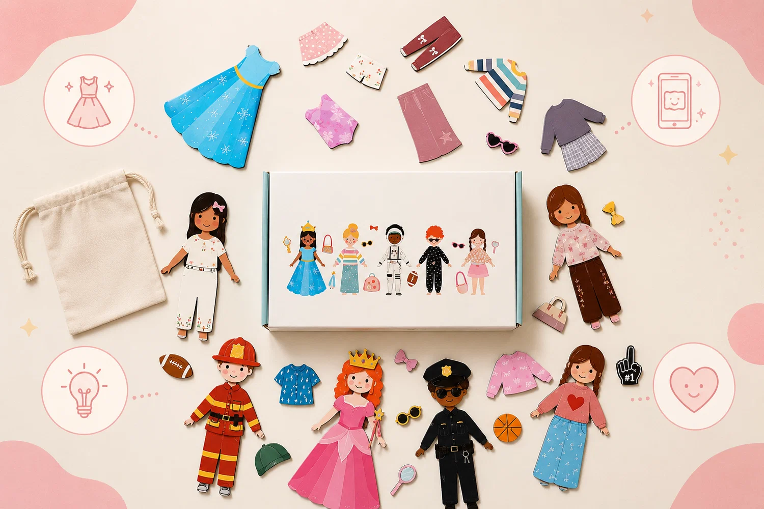 Cute Magnetic Dress-Up Doll Set for Kids