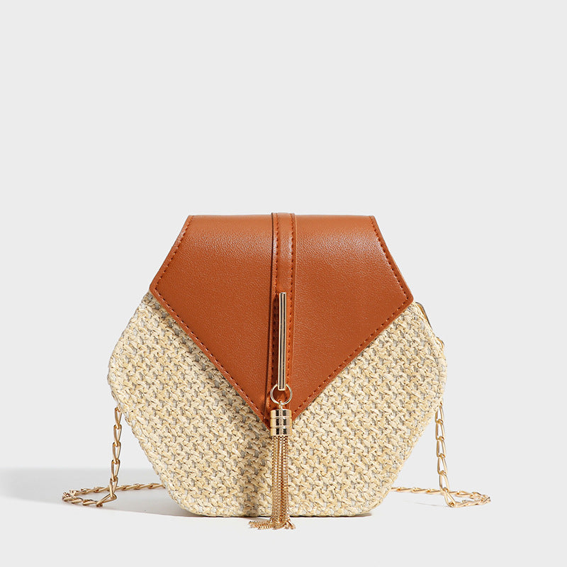 Summer Woven Crossbody Beach Bag