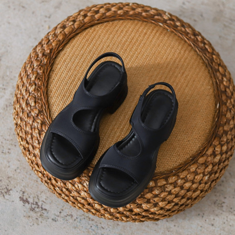 Sporty Architectural Wedge Platform Sandals for Women