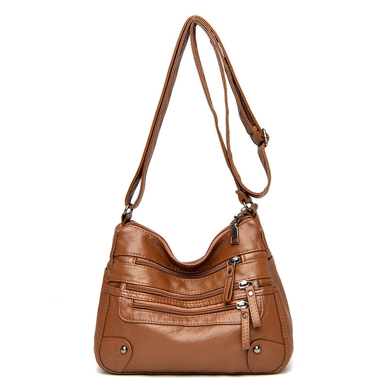 Large Capacity Soft Leather Shoulder Bag