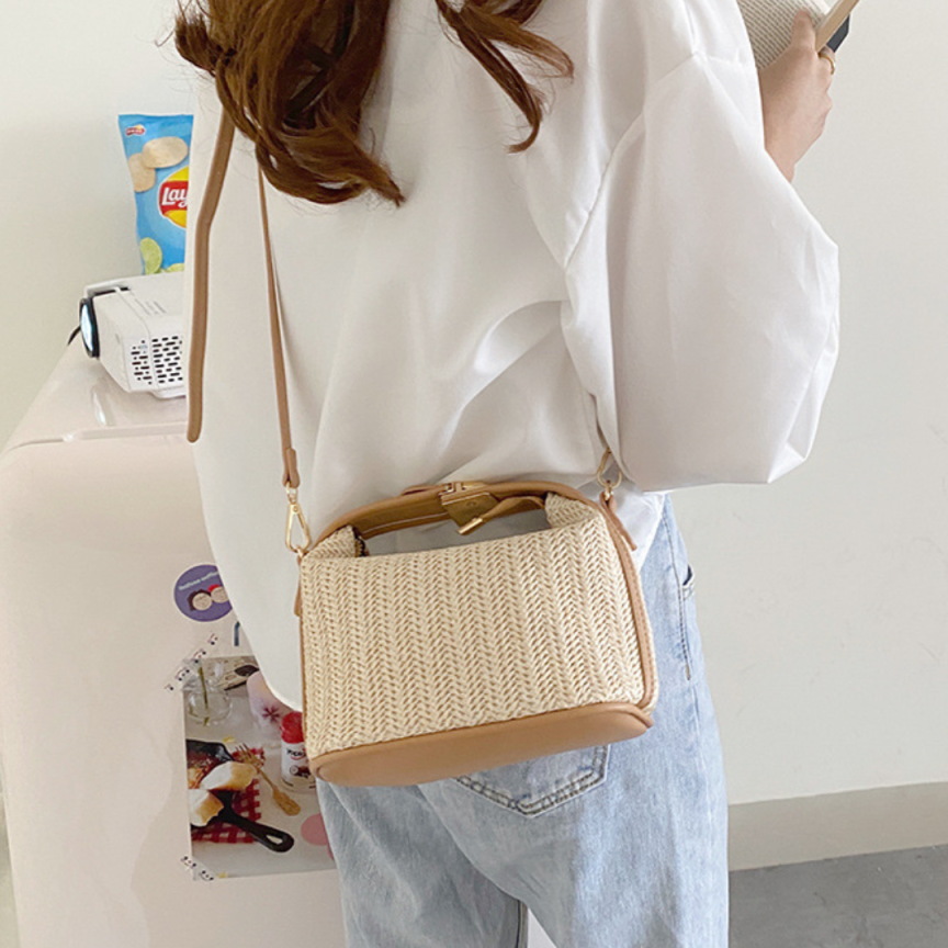 Straw Woven Summer Mini Shoulder Messenger Bag