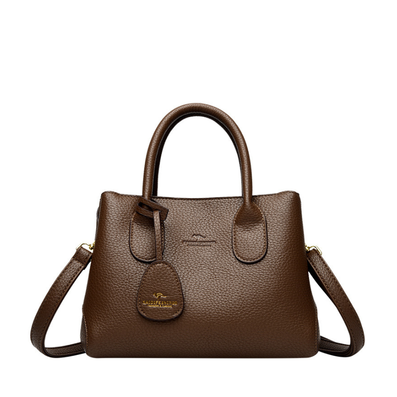 Retro PU Leather Large Capacity Commuter Handbag for Women