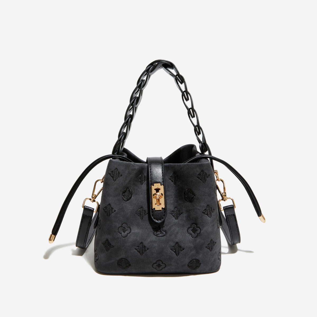 Monogram Embroidered Luxury Bucket Bag