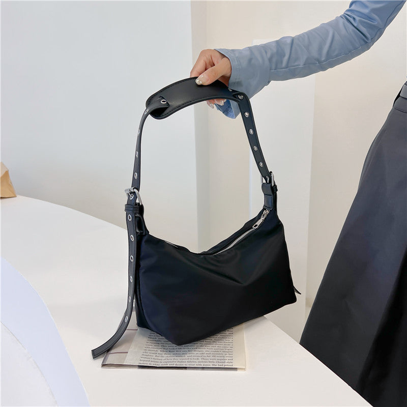 Textured Retro Nylon Underarm Crossbody Shoulder Bag