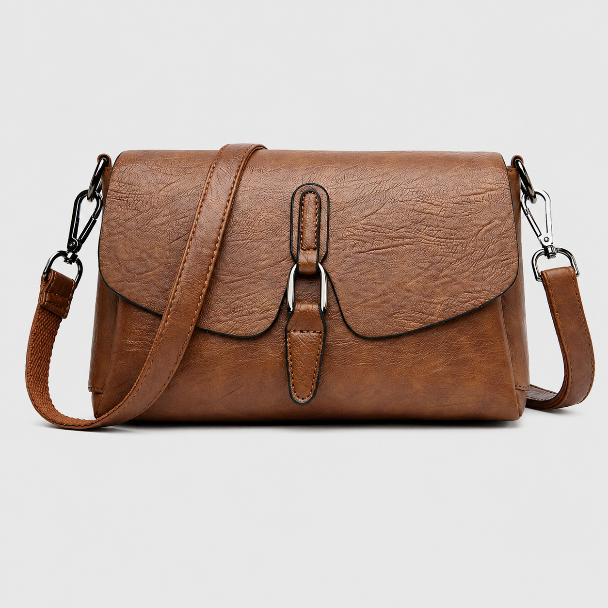 Vintage Leather Flap Crossbody Bag